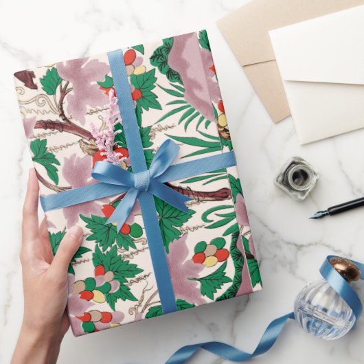 Rosa Blumenmuster Papier Geschenkpapier (Schenken)