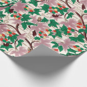 Rosa Blumenmuster Papier Geschenkpapier (Ecke)