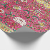 Rosa Blumenmuster Papier Geschenkpapier (Ecke)