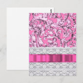 Rosa Blumenmuster Postkarte (Vorne/Hinten)