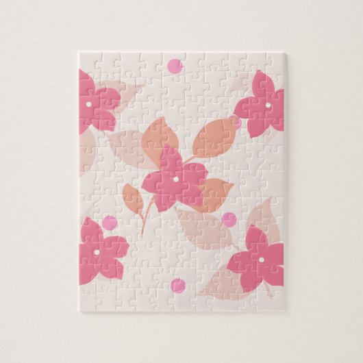Rosa Blumenmuster Puzzle (Vertikal)