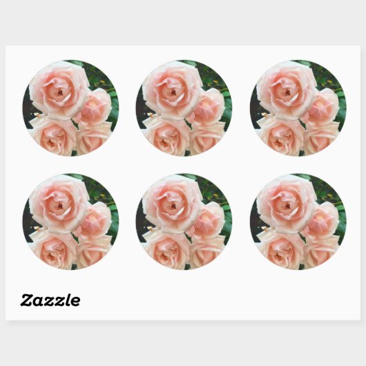 Rosa Blumenmuster Runder Aufkleber (Blatt)