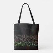 Rosa Blumenmuster Schwarz Tasche (Rückseite)