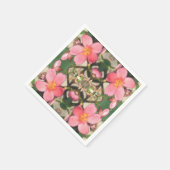 Rosa Blumenmuster Serviette (Ecke)