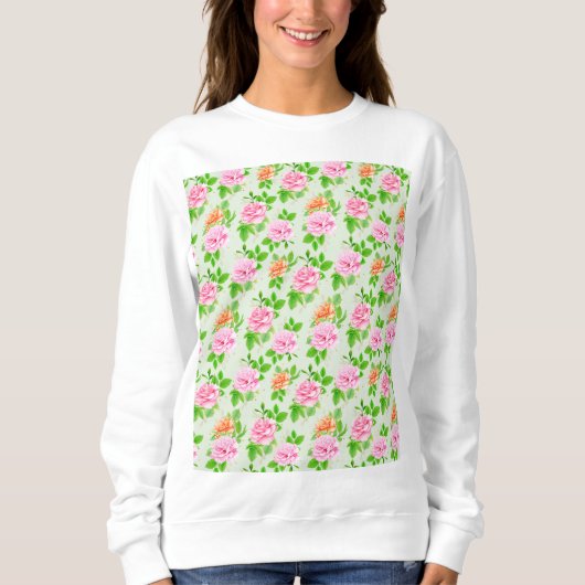 Rosa Blumenmuster Sweatshirt (Vorderseite)