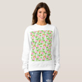 Rosa Blumenmuster Sweatshirt (Vorne ganz)