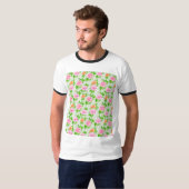 Rosa Blumenmuster T-Shirt (Vorne ganz)