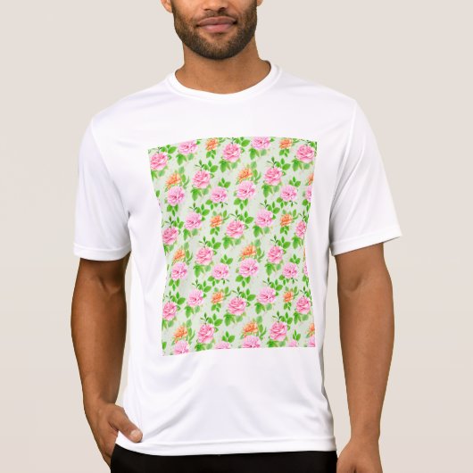 Rosa Blumenmuster T-Shirt (Vorderseite)