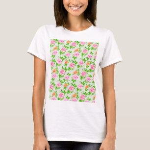 Rosa Blumenmuster T-Shirt