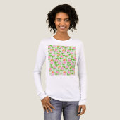 Rosa Blumenmuster Tri-Blend Shirt (Vorderseite voll)