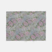 Rosa Blumenmuster Vintage Fleecedecke (Vorderseite (Horizontal))