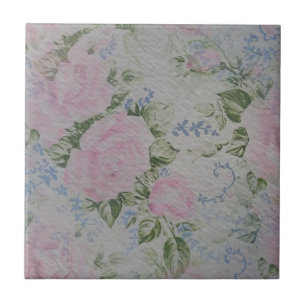 Rosa Blumenmuster Vintage Fliese