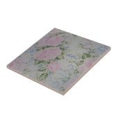 Rosa Blumenmuster Vintage Fliese (Seite)