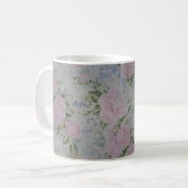 Rosa Blumenmuster Vintage Kaffeetasse (Vorderseite Links)