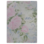 Rosa Blumenmuster Vintage Klemmbrett (Rückseite)