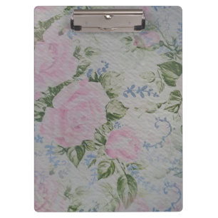 Rosa Blumenmuster Vintage Klemmbrett