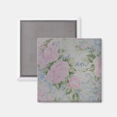 Rosa Blumenmuster Vintage Magnet (Vorderseite/Rückseite)