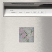 Rosa Blumenmuster Vintage Magnet (In Situ (Geschirrspüler))