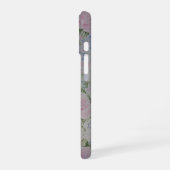Rosa Blumenmuster Vintage Monogramm iPhone 16 Hülle (Linke Seite)