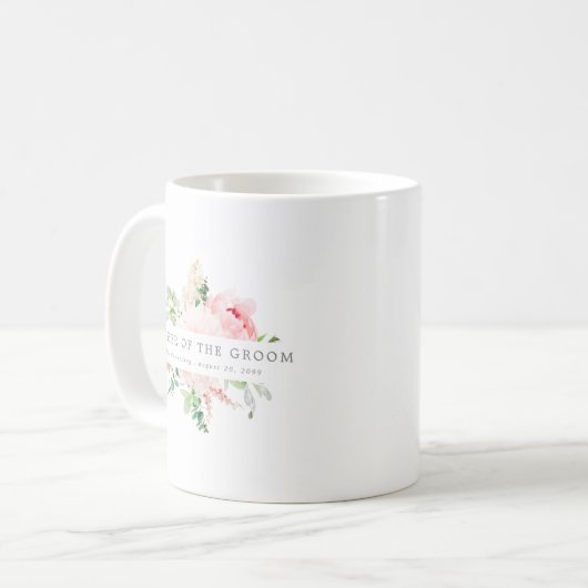 Rosa Blumenmutter der Groom-Kaffee-Tasse Kaffeetasse (Vorderseite Links)