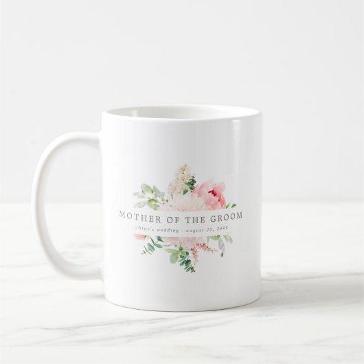 Rosa Blumenmutter der Groom-Kaffee-Tasse Kaffeetasse (Links)