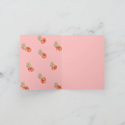 Rosa Blumenmutter Karte (Innenseite)