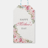 Rosa Blumenmutter-Tag Brunch Party Geschenkanhänger (Rückseite)