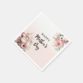 Rosa Blumenmutter-Tag Brunch Party Serviette (Ecke)