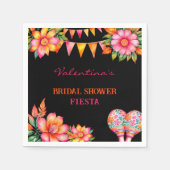 Rosa Blumenorange Orange Brautparty Serviette (Vorderseite)