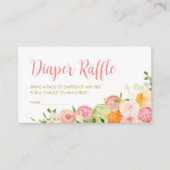 Rosa Blumenorange Zitrusfrüchte-Windeln Begleitkarte (Vorderseite)