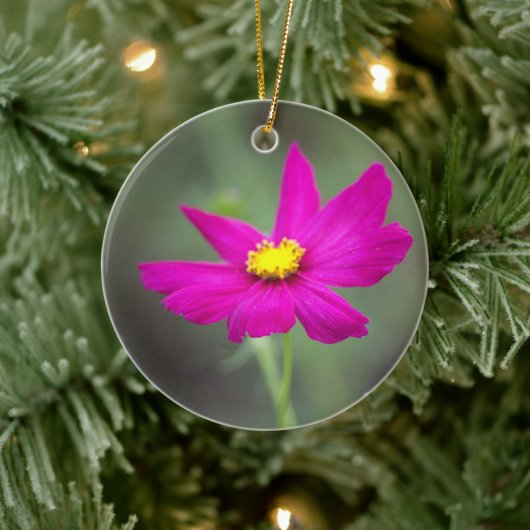 Rosa Blumenornament Keramik Ornament (Baum)