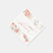 Rosa Blumenpampas Gras jede Dusche Napkins Serviette (Ecke)
