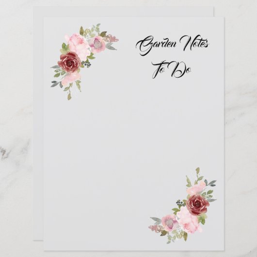 Rosa Blumenpapier (Vorne/Hinten)