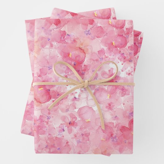 Rosa Blumenpapier Geschenkpapier Set (Beispiel)