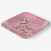 Rosa Blumenpapier-Teller Pappteller (Gewinkelt)