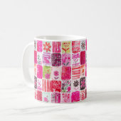 Rosa Blumenpatchwork Kaffeetasse (Vorderseite Links)