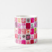 Rosa Blumenpatchwork Kaffeetasse (Mittel)