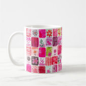 Rosa Blumenpatchwork Kaffeetasse (Links)