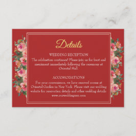 Rosa Blumenperle Moderne chinesische Hochzeitsdeta Begleitkarte