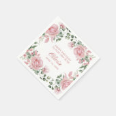 Rosa Blumenplatte Rose 1. Geburtstag Party Tafel Serviette (Ecke)