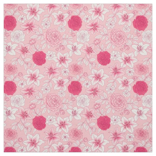 Rosa Blumenprint Klassischer Stoff (Muster)