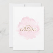 Rosa BlumenPrinzessin Mis Quince Quinceañera Einladung (Rückseite)