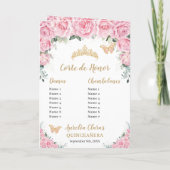 Rosa Blumenprinzessin Quinceñera Orden der Ereigni Programm (Rückseite)