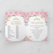 Rosa Blumenprinzessin Quinceñera Orden der Ereigni Programm (Innenseite)
