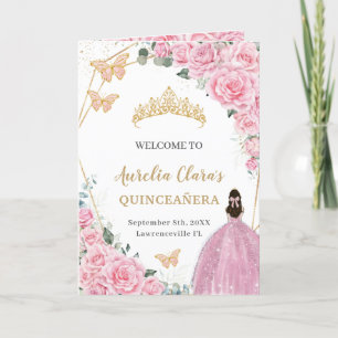 Rosa Blumenprinzessin Quinceñera Orden der Ereigni Programm