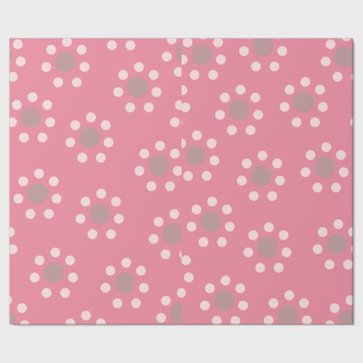 Rosa Blumenpunkt-Geschenkpapier Geschenkpapier (Saum)