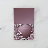Rosa Blumenrahmen Danke Karte (Innenseite)