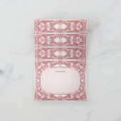 Rosa Blumenrahmen Danke Karte (Innenseite)