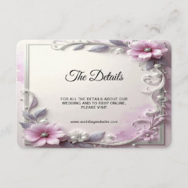 Rosa Blumenrahmen Detail Begleitkarte