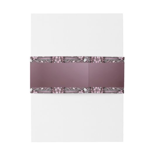 Rosa Blumenrahmen Einladungsbanderole (Rückseitenbeispiel)